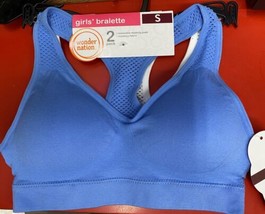 Wonder Nation Girls Size Small Bralette One Blue And One White Set Of 2 - £5.41 GBP