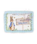 Blue A Little Bunny is on the way Themed Edible Image Cake Topper Baby S... - $319.38 MXN