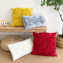 Romantic 3D Flowers Throw Pillow Cover Case Sofa Cushion Covers Indoor Decor  - £19.97 GBP