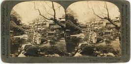 c1900&#39;s Real Photo Stereoview Idyllic Spot Where Little Japanese Maids Delight - £7.46 GBP
