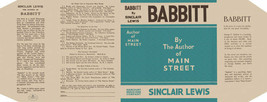 Sinclair Lewis BABBIT facsimile dust jacket for first edition and early ... - £17.68 GBP