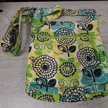 Vera Bradley Crossbody Yellow Green Floral Purse Tote Handbag Preowned - £10.61 GBP