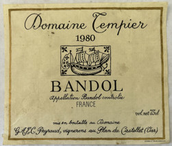 Domaine Cempier Brandol 1980 Vintage Wine Bottle Label - £10.24 GBP