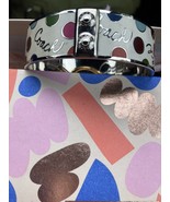 Coach Signature Enamel Bangle Bracelet Colorful Silver Polka Dots - $61.74 CAD
