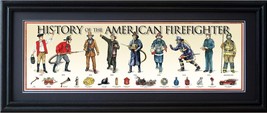 History of American Firefighter Framed Print 36 x 11.75 Grooved Frame Molding 2&quot; - £100.98 GBP