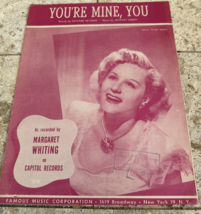 Vintage Sheet Music You&#39;re Mine, You Margaret Whiting Capitol Records 1933 - $12.46