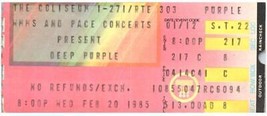 Vintage Deep Purple Ticket Stub Février 20 1985 Richfield Cleveland Ohio - £27.67 GBP