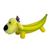 Multipet Smiling Dog Loofa Pals Latex Plush Dog Toy, Banana Shaped - £13.87 GBP
