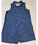 Wrangler Denim Romper Size Large L Blue Cotton cowgirl farm jumper GREAT... - $15.47