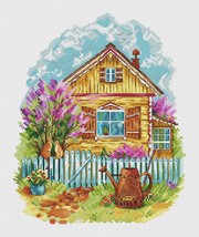 Victorian House cross stitch village pattern pdf - grandmas house embroi... - $14.99