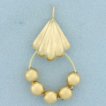 Shell Design Ball Bead Charm Holder Pendant in 1k Yellow Gold  - £118.28 GBP