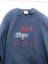Vintage 90s Fruit Of The Loom Best Navy Best Pops Crewneck Sweatshirt Me... - $19.79