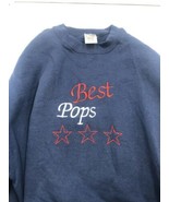 Vintage 90s Fruit Of The Loom Best Navy Best Pops Crewneck Sweatshirt Me... - $376.79 MXN