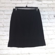 Express Skirt Womens 0 Black Pleated Ruffle Hem Wool Stretch Skirt Caree... - £19.52 GBP