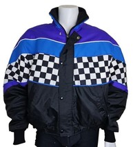 90s Snowmobile Jacket Mens L Purple Black Checkerboard USA Sno Rider Thi... - $53.88