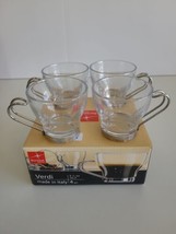 Bormioli Rocco Verdi Glass Espresso 3-1/2” Coffee Cups Set Of 4 Made In ... - $14.97