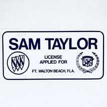 License Plate SAM TAYLOR - $20.34 CAD
