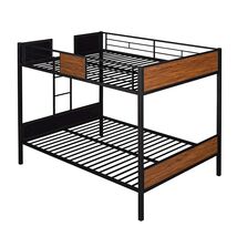 Brown Full over Full Bunk Bed with Built-in Ladder &amp; Safety Rail - $542.99