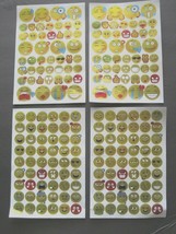 Smiley Shiny Gold Emoji Various Faces Foil 3/4&quot; Stickers 108 Ct (1 Pkg) New! - £4.62 GBP