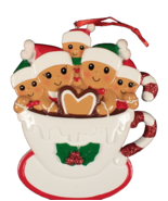 Christmas Personalized Tree Ornament Family of 5 in in Cocoa Cup - $21.76 CAD