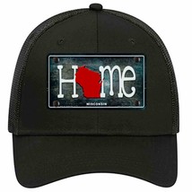 Wisconsin Home State Outline Novelty Black Mesh License Plate Hat - £23.17 GBP