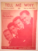 1951 TELL ME WHY The Four Aces Sheet Music by Marty Gold, Decca Records - £8.53 GBP