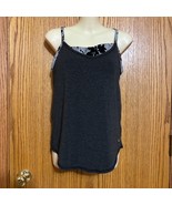 GapFit G-Peek Tank with built in Charcoal/Gray Sports Bra size small - $453.43 MXN