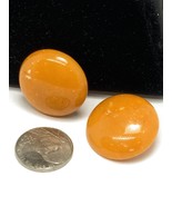 Vintage Orange Bakelite Earrings, Round Orange Bakelite Earrings - £36.07 GBP