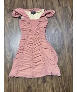 Majorelle Ruched Body-con Mini Dress in Pink / Size S - $871.96 MXN
