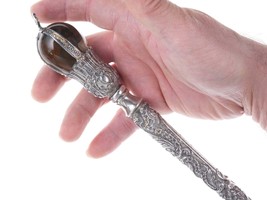 Antique Sterling Judaica Yad Torah Pointer with Agate handle - $975.15