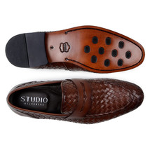 Belvedere Slip-on Penny Loafers Shoes Italian Calfskins Luca Ant.Tan image 3