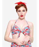 Disney Princess Mulan Retro Cherry Blossoms Swim Suit Bikini HALTER TOP ... - £11.79 GBP