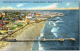 Birds Eye View of Beach Front Postcard Ocean City New Jersey - £7.87 GBP