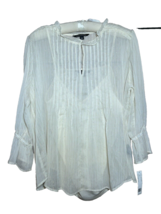 New Rachel Zoe Women’s Large Layered Top Shirt Cream Pullover Flowy - £10.30 GBP