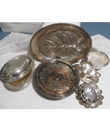Vintage 6 Pc. Silver Plate Serving Bowl/Platter/Gravy Boat/CakePlatter M... - $801.54 MXN