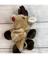 Dakin 1986 Rudolph Reindeer Musical Pull Toy Plush Stuffed Animal - $33.82 CAD