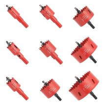 Bi-Metal Hole Saw Kit - 9 Pcs General Purpose Hole Saw Drill Bits,, And Drywall - £32.10 GBP