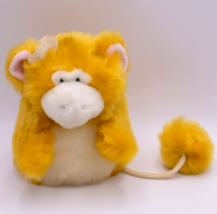 Vintage Commonwealth Plush Critter Orange Poof Ball tail Flower 9&quot; Monkey 1999 - £18.96 GBP