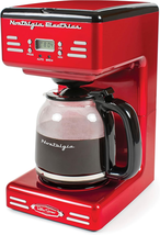 Retro 12-Cup Programmable Coffee Maker with LED Display, Automatic Shut-... - $130.22