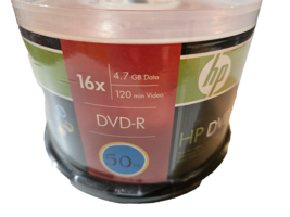 Hp DVD-R Spindle 50 Pack 16X / 4.7GB / 120 Min Brand New Sealed - £14.79 GBP