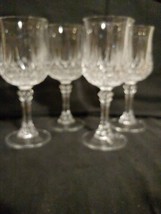❇️cristal D’arques Longchamp 24% Lead Crystal Wine Glasses 7-1/8”H Set Of 4 - £15.65 GBP