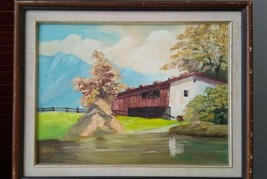 American Landscape Oil Painting &quot;Haystack &amp; Barn&quot; , Signed &quot;Winkler&quot; - £191.55 GBP