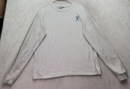 PacSun Playboy Shirt Mens Small Light Gray 100% Cotton Long Sleeve Round Neck - £11.63 GBP