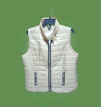 Hannah Women&#39;s Puffer Vest Gold Black Trim Quilted Full Zip Plus Zip Poc... - $19.80