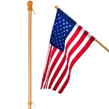 Anley 56&quot; Pine Wooden House Flagpole - for Sleeve House Flags Wood Flag ... - $23.71
