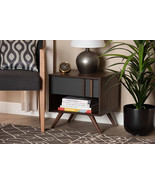 Pease Two-Tone Gray and Walnut 1-Drawer Nightstand - €96,93 EUR