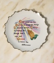 Serenity Prayer Decorative Plate  7&quot; Diameter Praying Hands Wall Hang Korea - £9.73 GBP