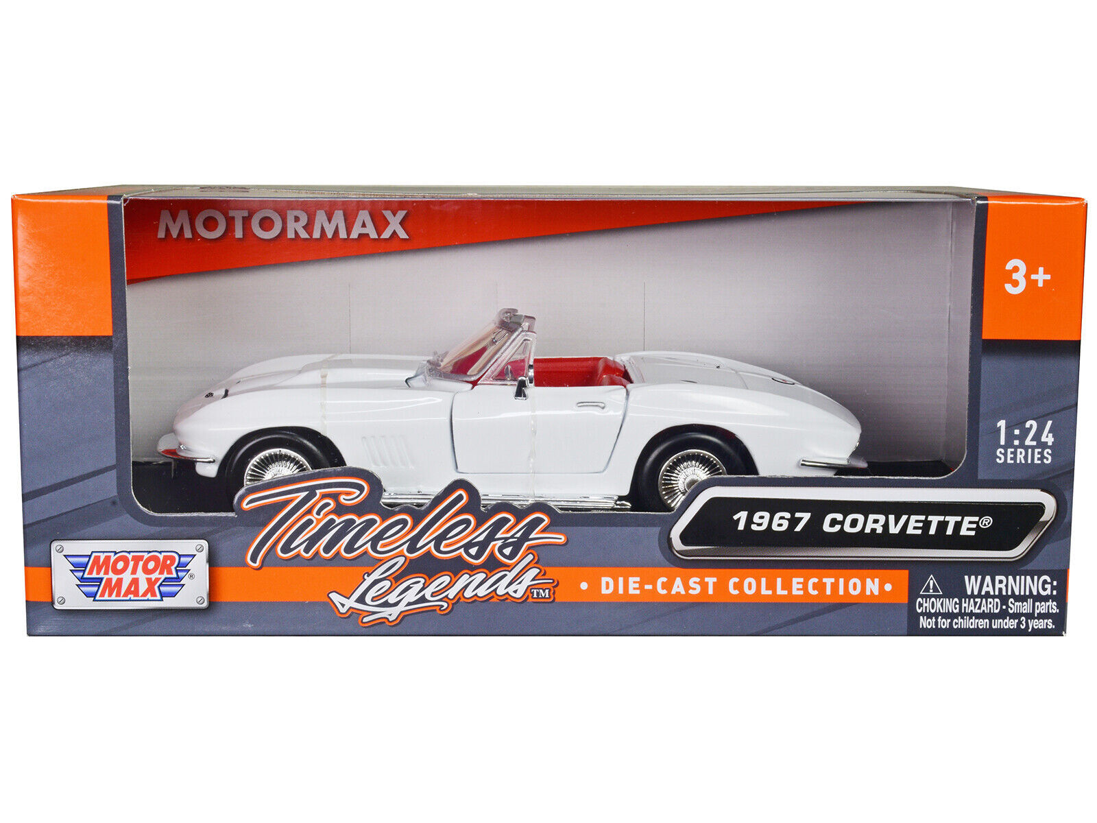 1967 Chevrolet Corvette C2 Convertible White w Red Interior Timeless Legends Ser - $37.04