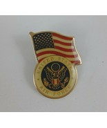 Vintage United States Air Force Eagle With USA Flag Lapel Hat Pin - $5.45