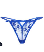 Agent Provocateur Jayce Thon G-string Embroidered Mesh Cobalt AP Size 5 - $39.60